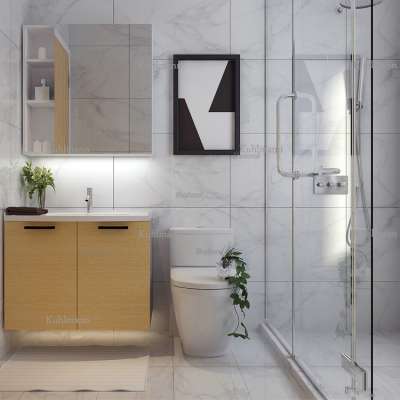 2019 new design modern glass door waterproof bathroom mirror cabinet